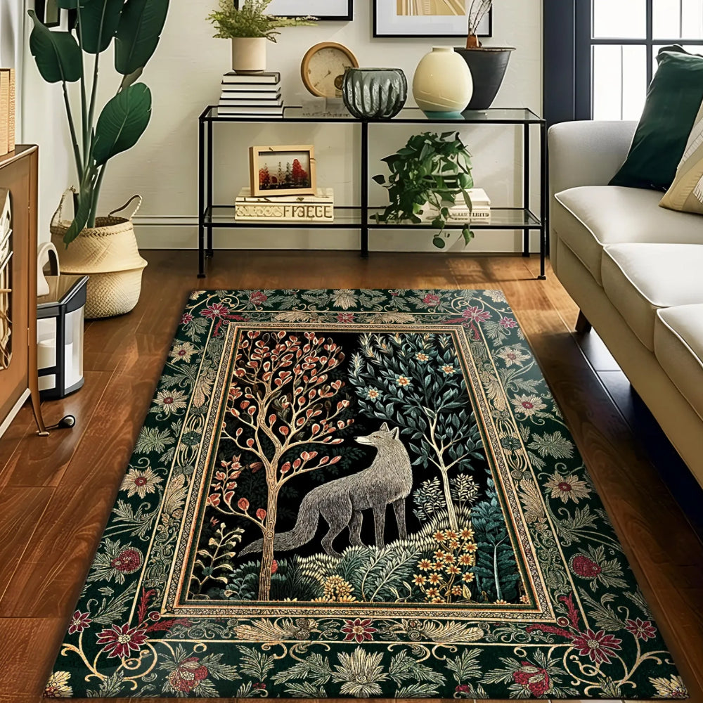 Danish Folk Art Forest Woodland Rug