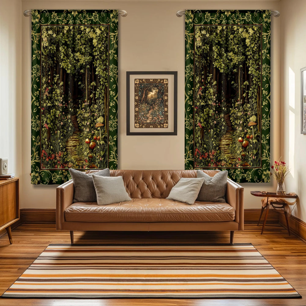 Fairytale Forest Botanical Blackout Curtains Mystic Aesthetic