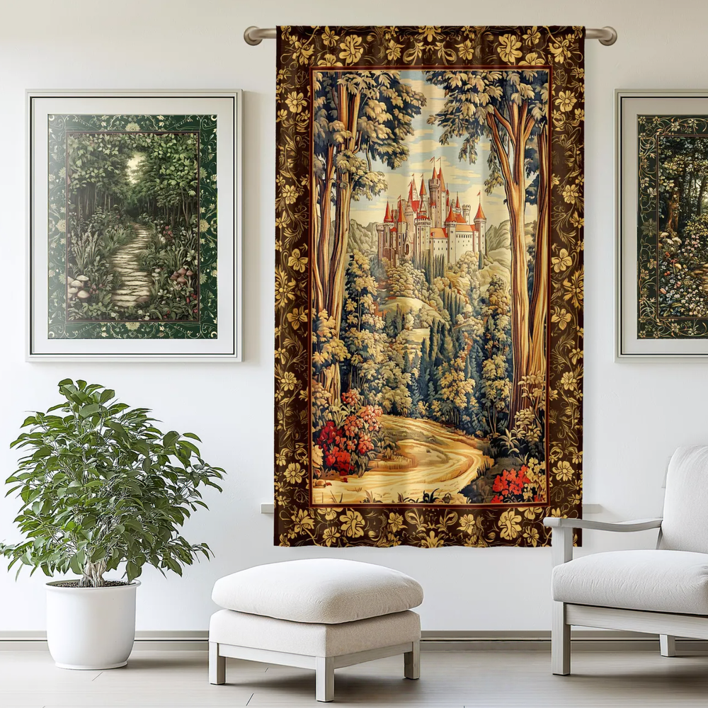 Fairytale Castle Blackout Curtains Woodland Folklore Aesthetic
