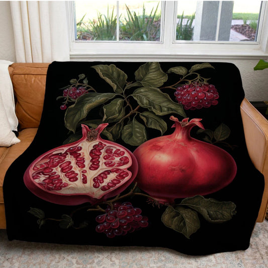 Pomegranate Throw Blanket Vintage Baroque