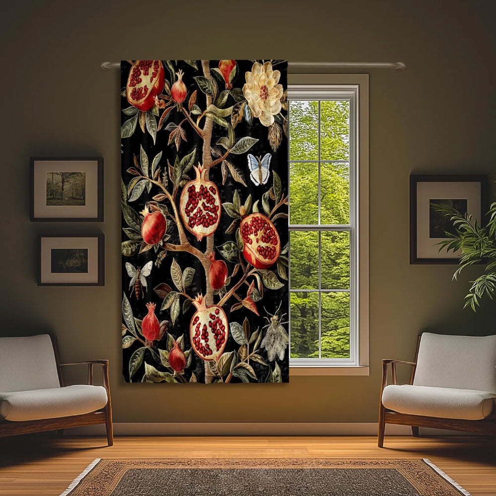 Pomegranate Blackout Curtains Dark Academia Gothic