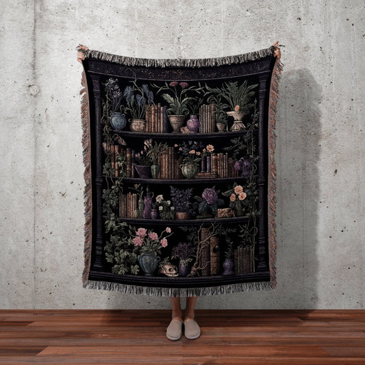 Book Lovers Woven Throw Tapestry Dark Academia Vintage