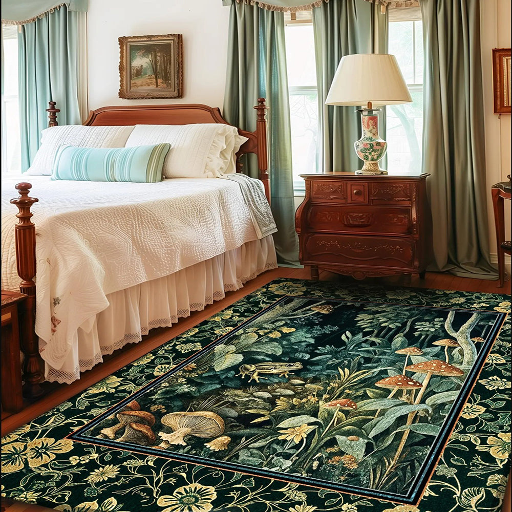 Magical Mushroom Folklore Forest Rug Machine Washable