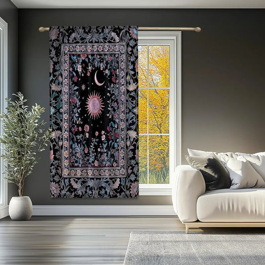 Midnight Lavender Celestial Blackout Curtains Tarot-Inspired