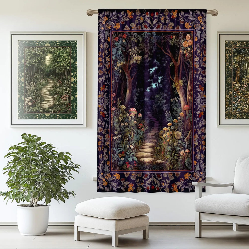 Magical Woodland Blackout Curtains Botanical Aesthetic