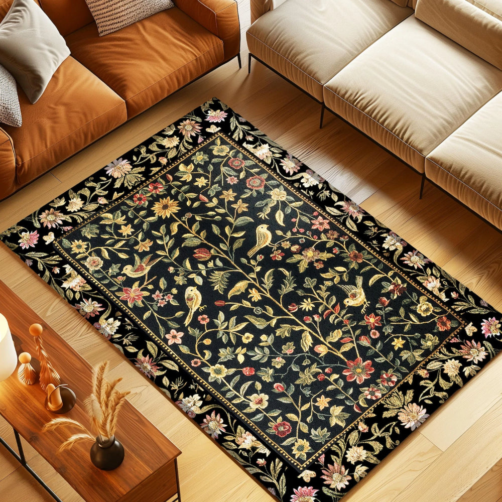 Wildflower Aesthetic Area Rug Rustic Home Decor