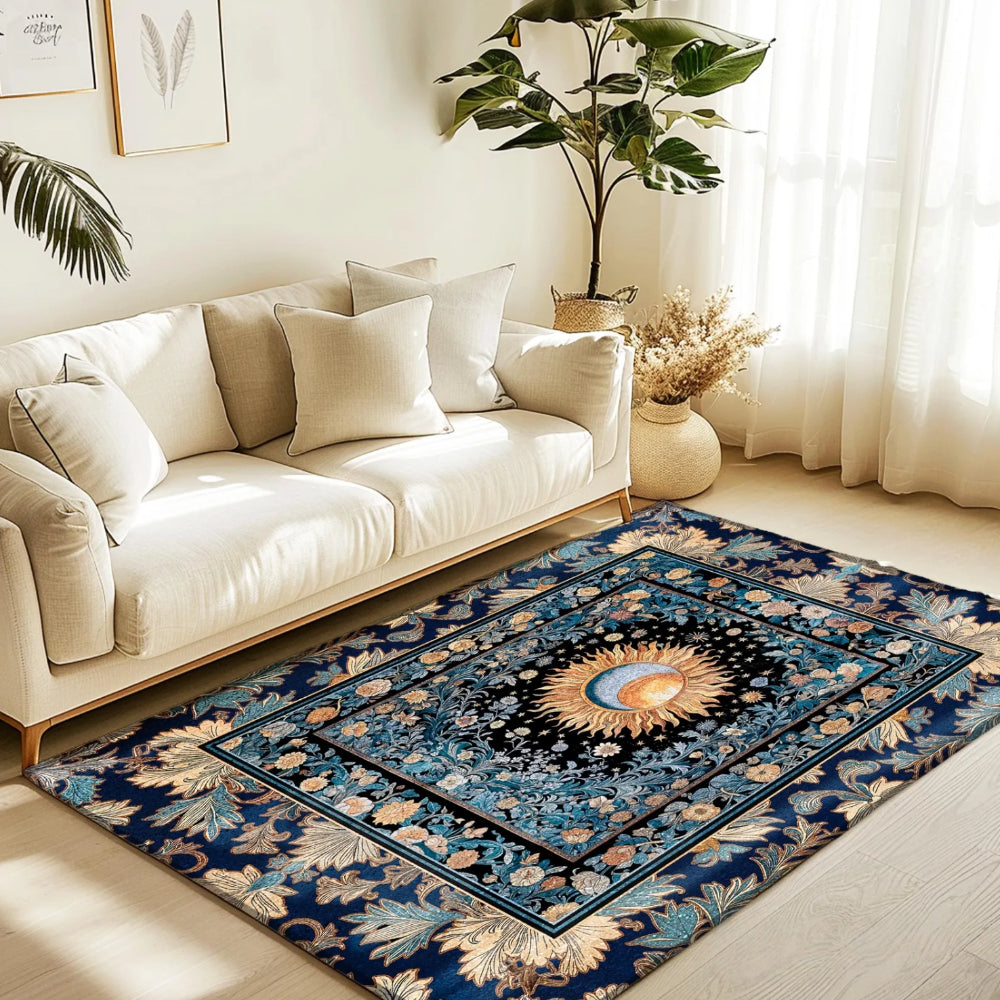 Lunar Energy Peaceful Bedroom Rug Astrology Mystic Whimsical