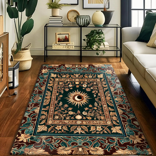 Moon and Sun Ethereal Bohemian Rug Astrology Witchy