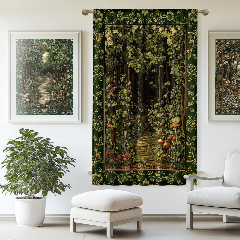 Fairytale Forest Botanical Blackout Curtains Mystic Aesthetic