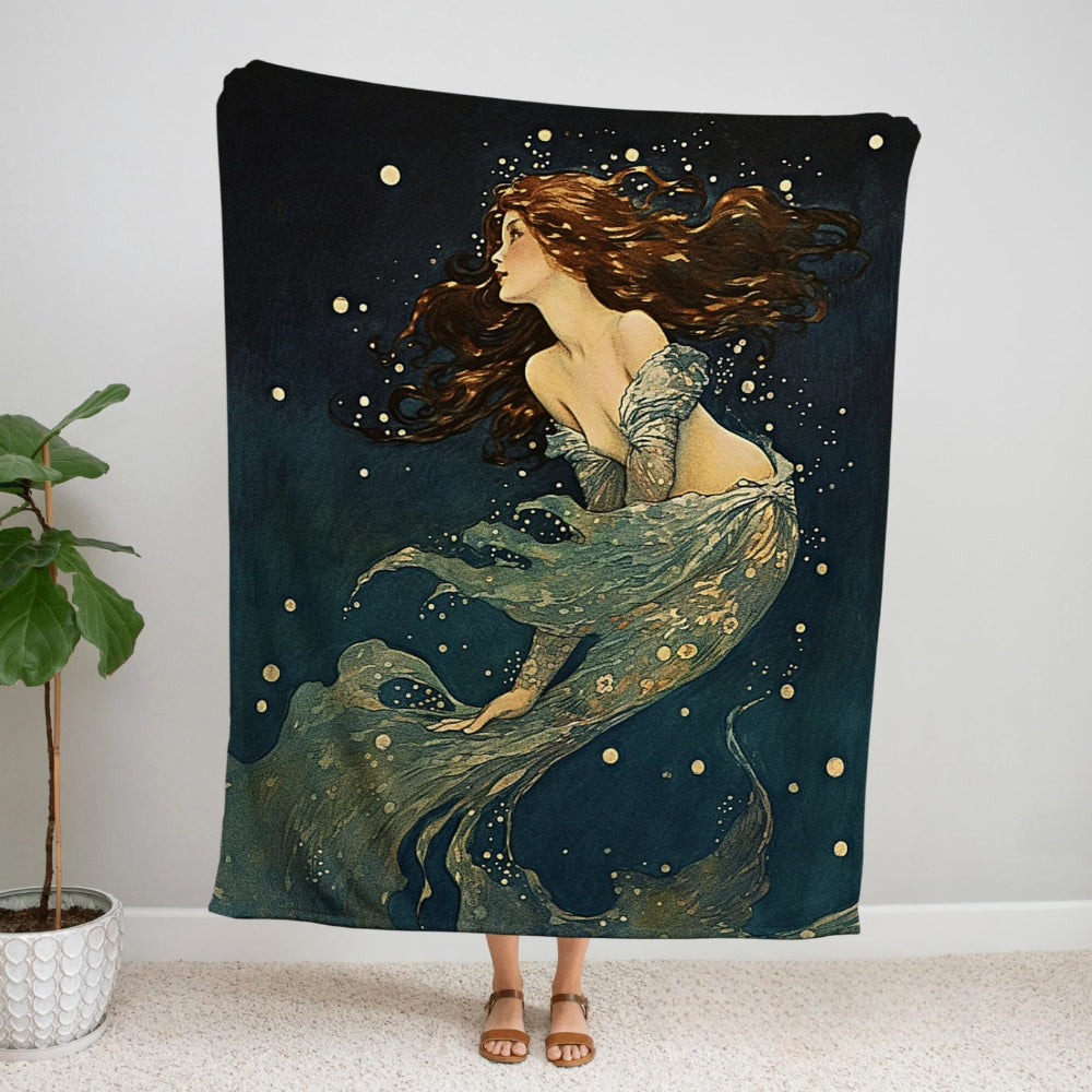 Celestial Mermaid Throw Blanket Fairycore