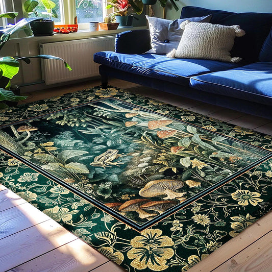 Magical Mushroom Folklore Forest Rug Machine Washable