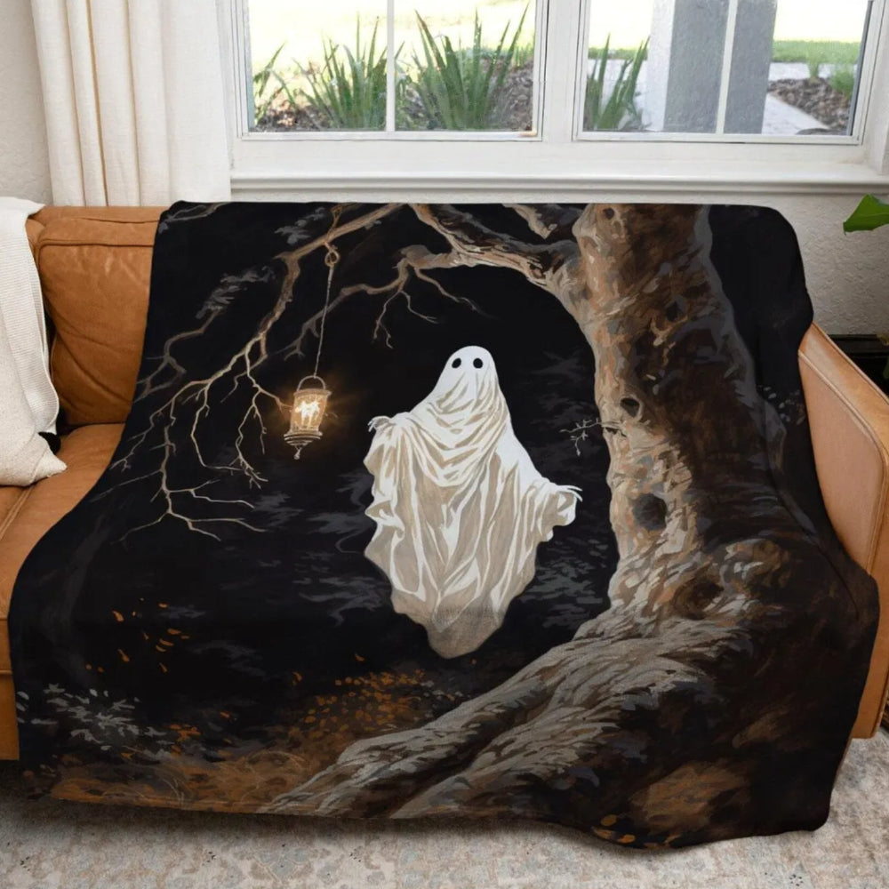 Woodland Gothic Ghost Throw Blanket Macabre Halloween