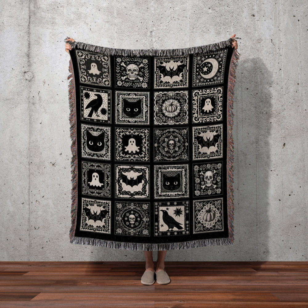 Spooky Season Woven Throw Tapestry Goth Room Decor