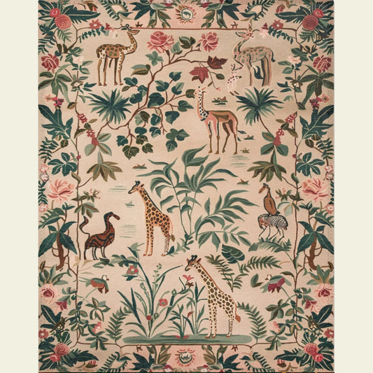 Jungle Animal Giraffe Rug